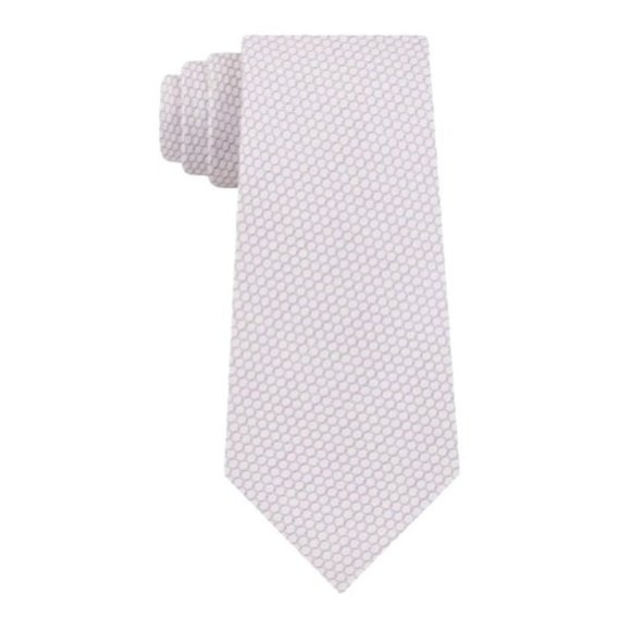 Calvin Klein Micro Hexagons Silk Blend Necktie - Picture 1 of 1